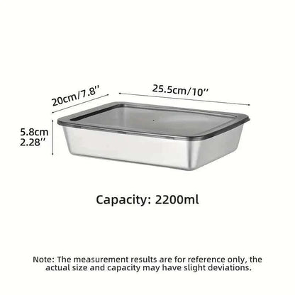 1-6Pcs Stainless Steel Food Containers with Black Lids, Kitchens Accessories, Holds Knifes, Stackable Kitchen Meal Prep Storage