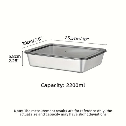 4Pcs Stainless Steel Food Containers with Black Lids, Kitchens Accessories, Holds Knives, Stackable Kitchen Storage