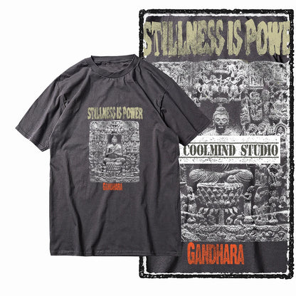 COOLMIND X0080 Serenity Buddha Graphic Cotton Tee