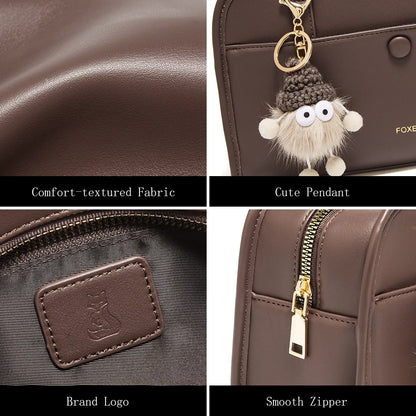 FOXER Female Shoulder Bag PU Leather Cross Body Bag 2026 New Fashion Messenger Bag Large Capacity Commute Daliy