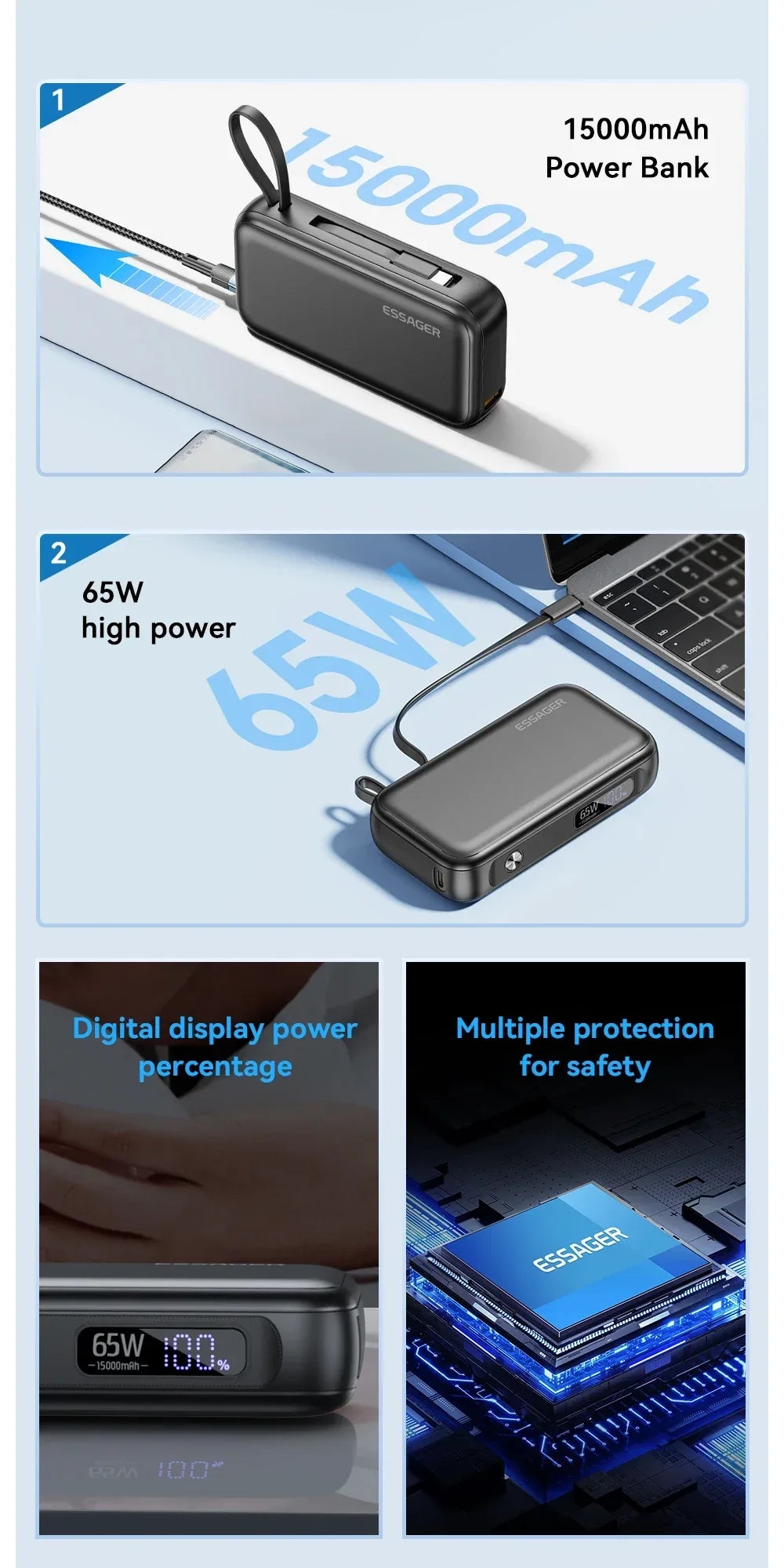 Essager 15000mAh Portable Power Bank - ShopHub