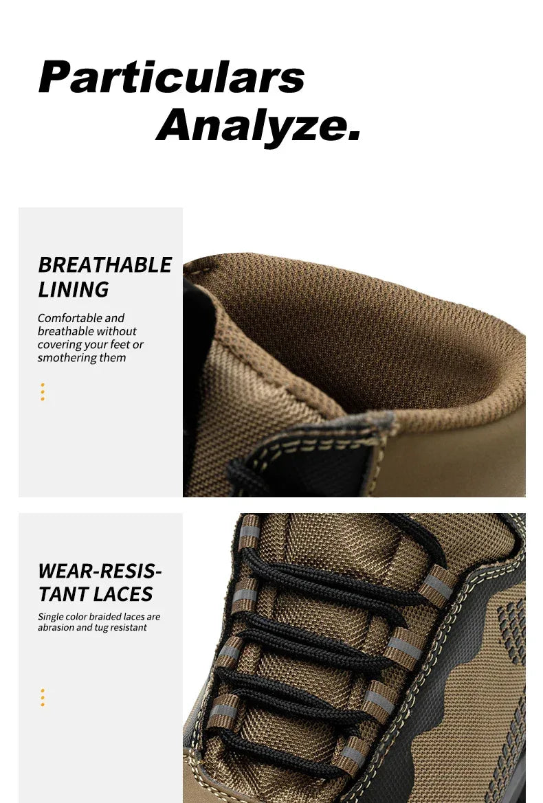 Kankeirr Indestructible Men's Steel Toe Work Boots - ShopHub