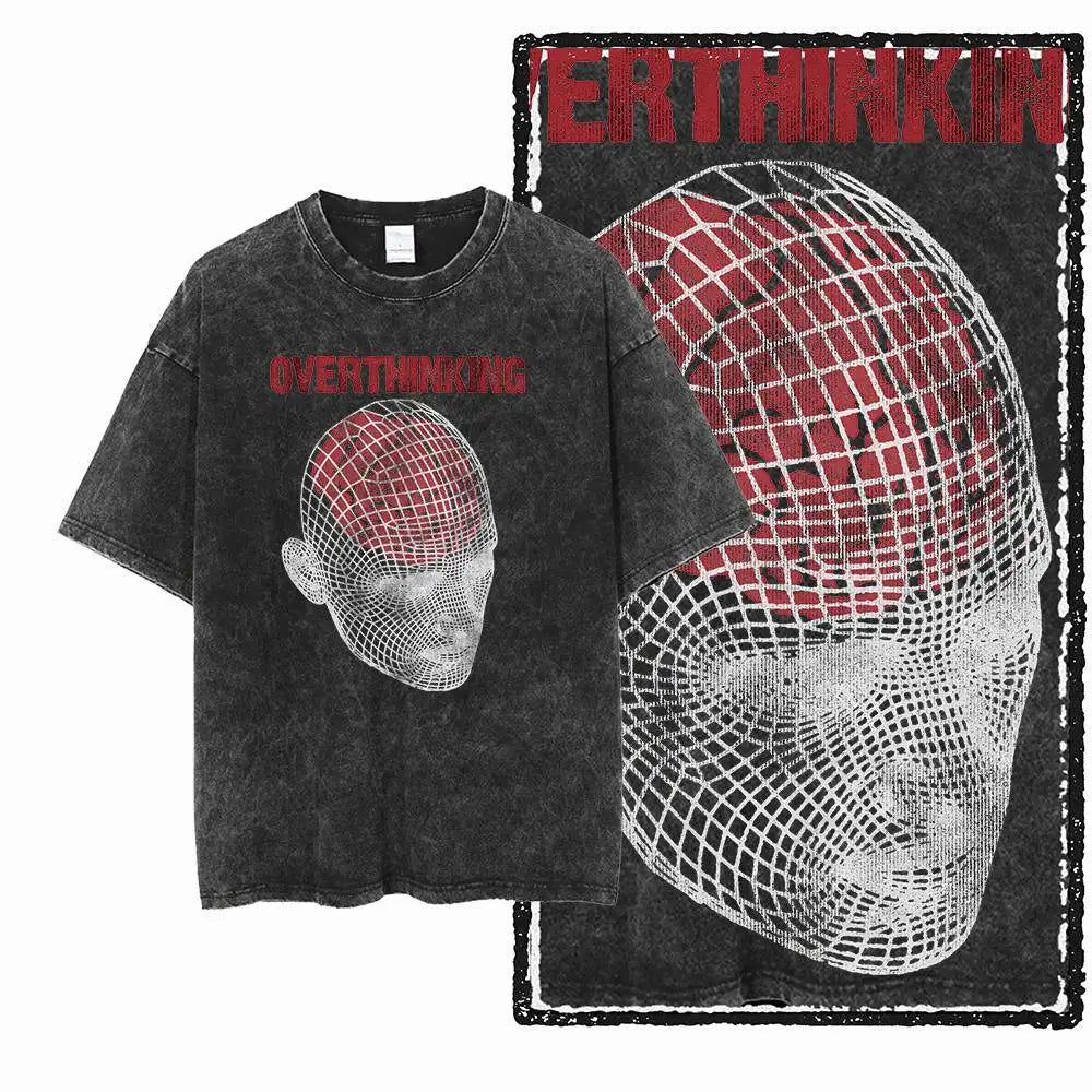 G02 Exclusive 100% Cotton Big Size 1984 Graphic Men T-shirt | Acid Washed Streetwear Cool Vintage O-neck Men's Tee Tshirt
