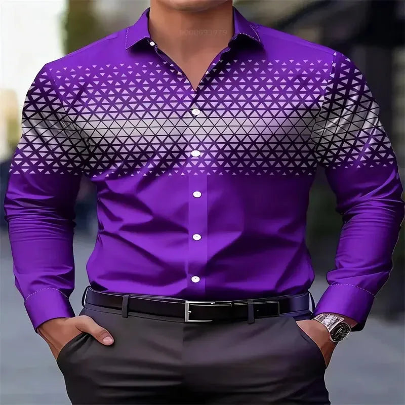 Men's Stylish Casual Red 3D Printing Shirts - ShopHub