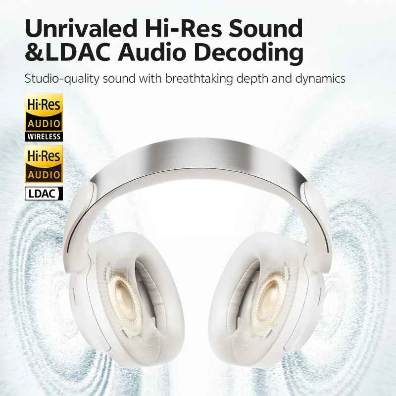 QCY ANC Wireless Headphone H3S 56dB Noise Canceling Hi-Res 3D Spatial Audio Earphone with LDAC Bluetooth 6.0 Over Ear Headset