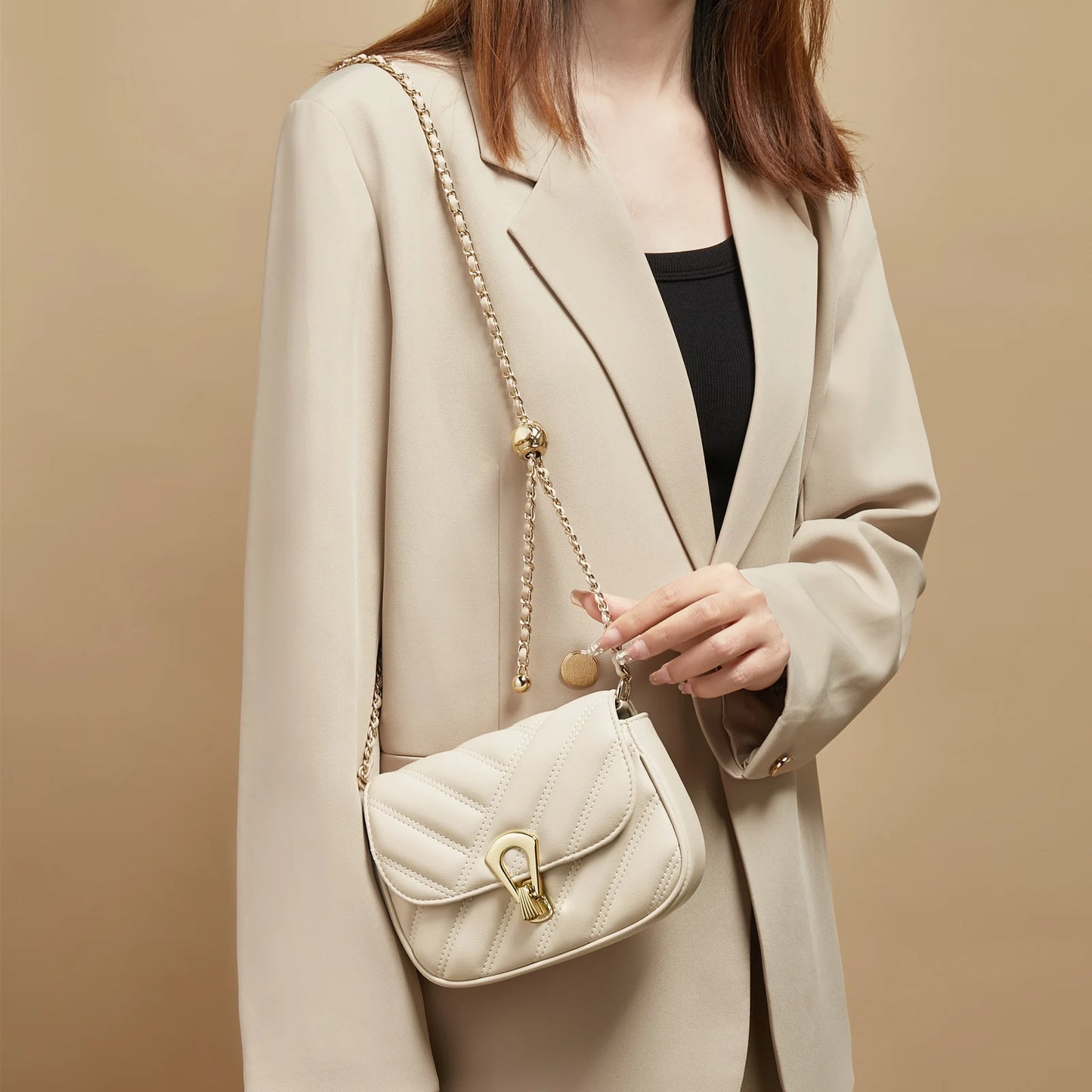 FOXER Women's Quilted Shoulder Bag