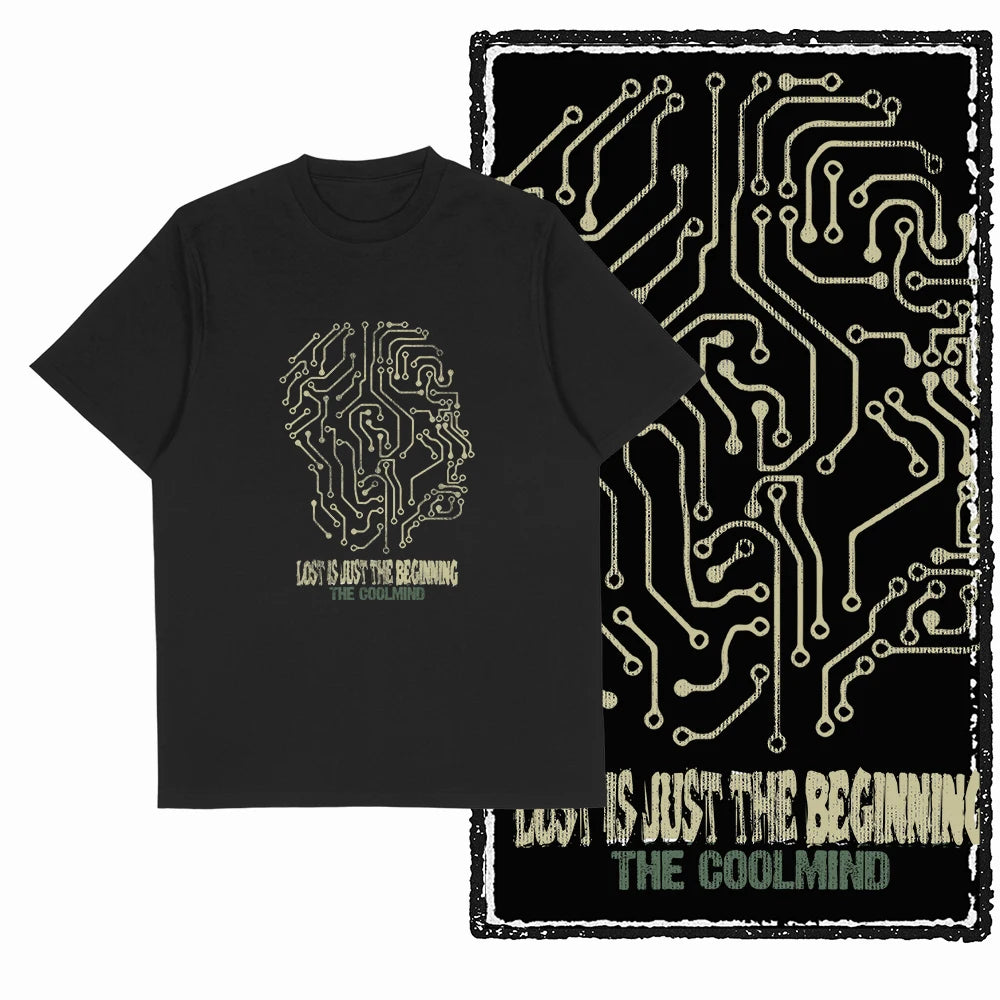COOLMIND Unisex Circuit Mindset Graphic Cotton T-Shirt | Streetwear