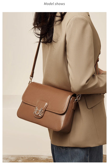 FOXER Split Cowhide Leather Crossbody Bag