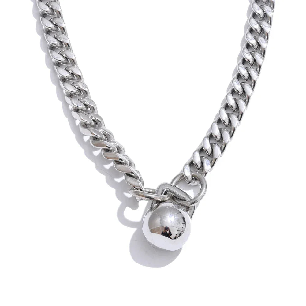 60cm High Quality Stainless Steel Chain Dumbbell Pendant Drop Necklace - ShopHub