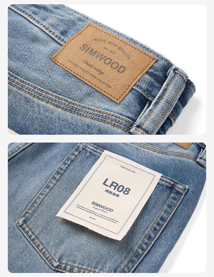 SIMWOOD 2026 Autumn New Loose Relax 13.5oz Heavyweight Washed Vintage Jeans Men Denim Pants Retro  Streetwear