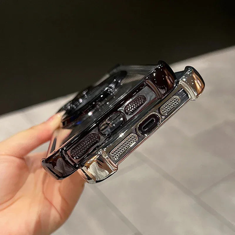 QIXTWO Luxury Plating Holder Magnetic Wireless Charging Case - ShopHub