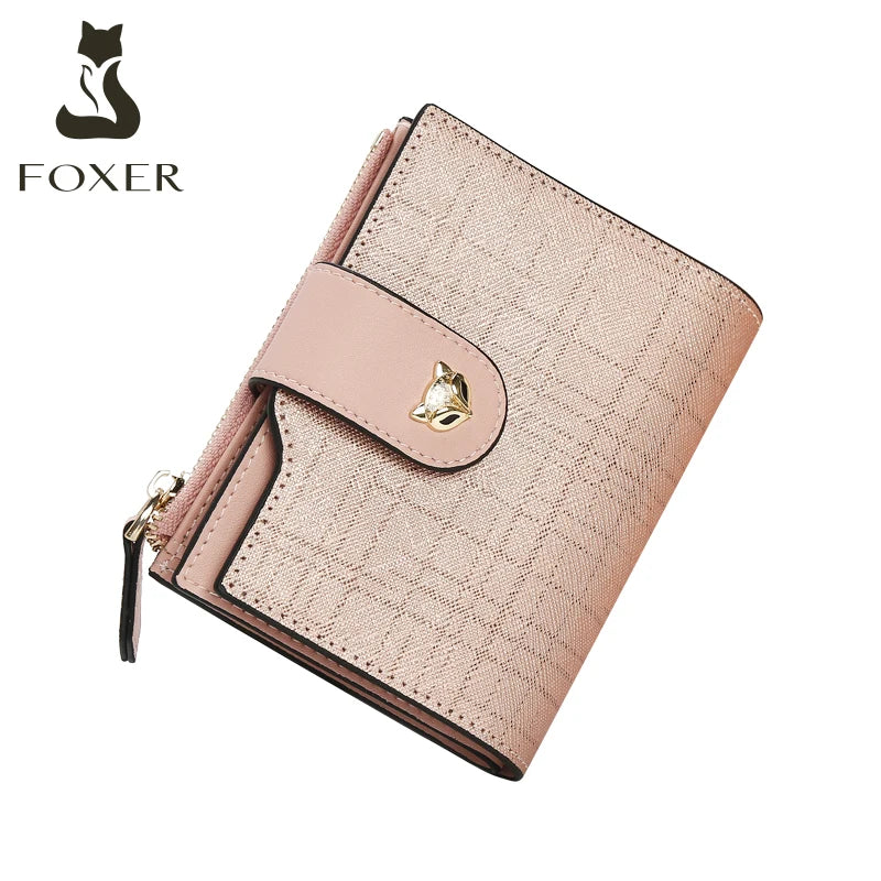 FOXER Cowhide Leather Women's Short Wallet