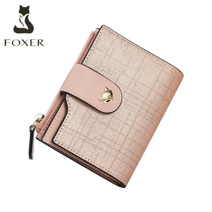 FOXER Cowhide Leather Women's Short Wallet
