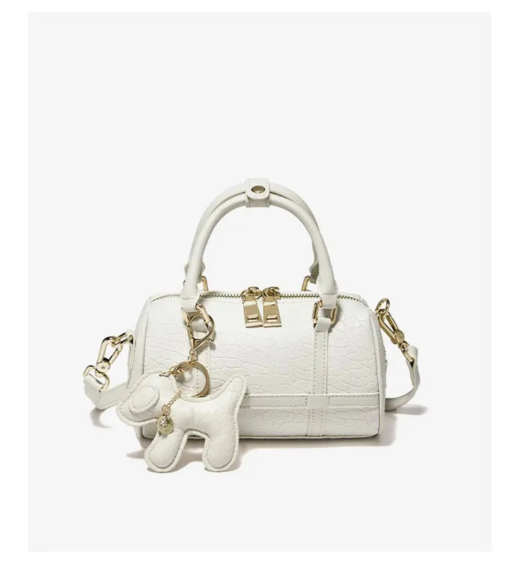 FOXER 2026 New Women's Handbag Fashion Barrel Bag Textured Cowhide Leather Lady Crossbody Bag Casual Commuter Shoulder Purse
