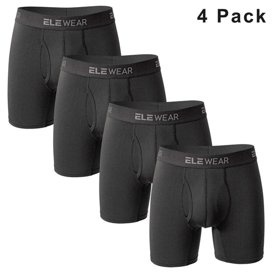 4 Pack Men's Breathable Boxershorts with Opening - Plus Size Fashion Underwear
