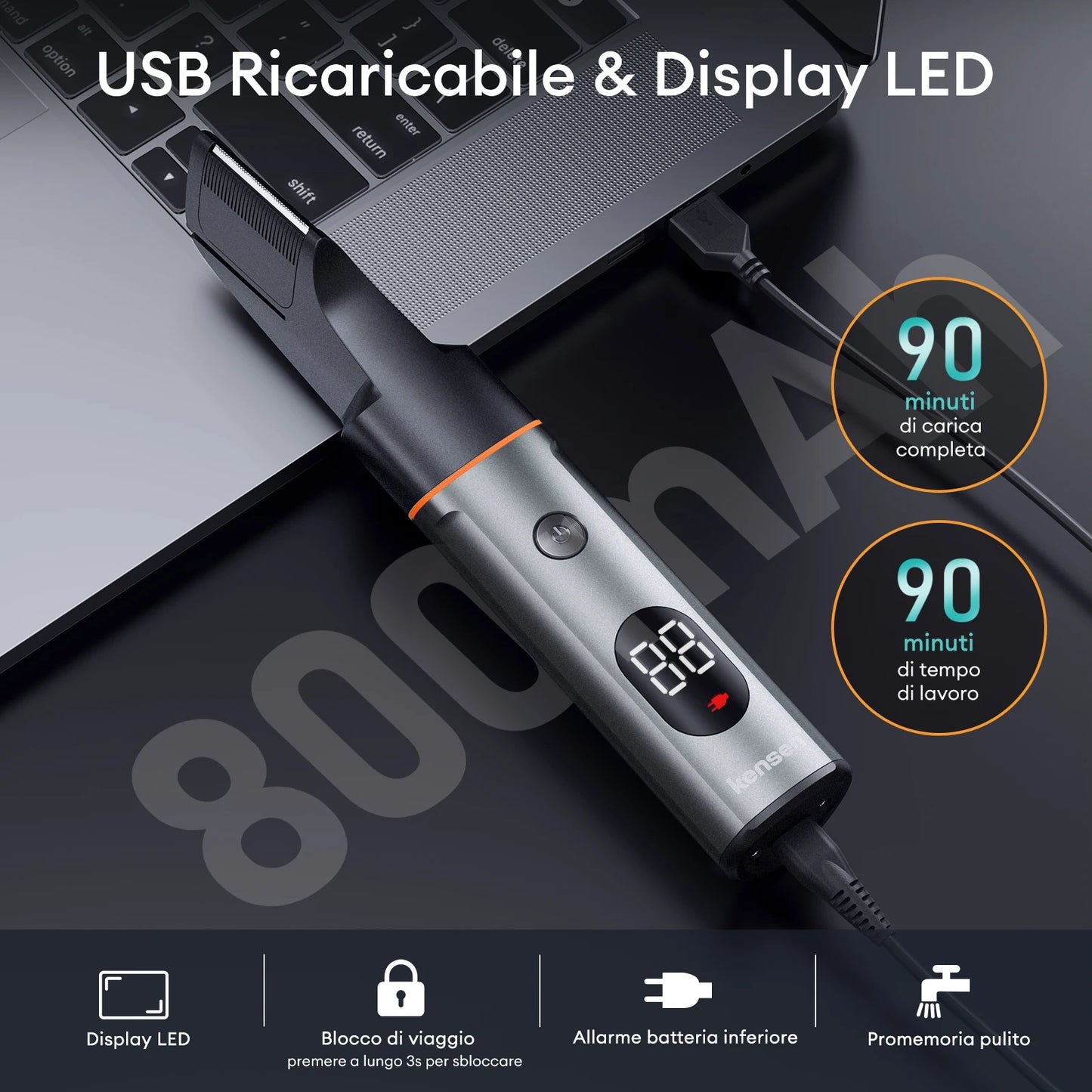 Kensen S16 Body Hair Shaver Kit with hair crimpers and grooming attachments, designed for smooth body hair removal and styling.