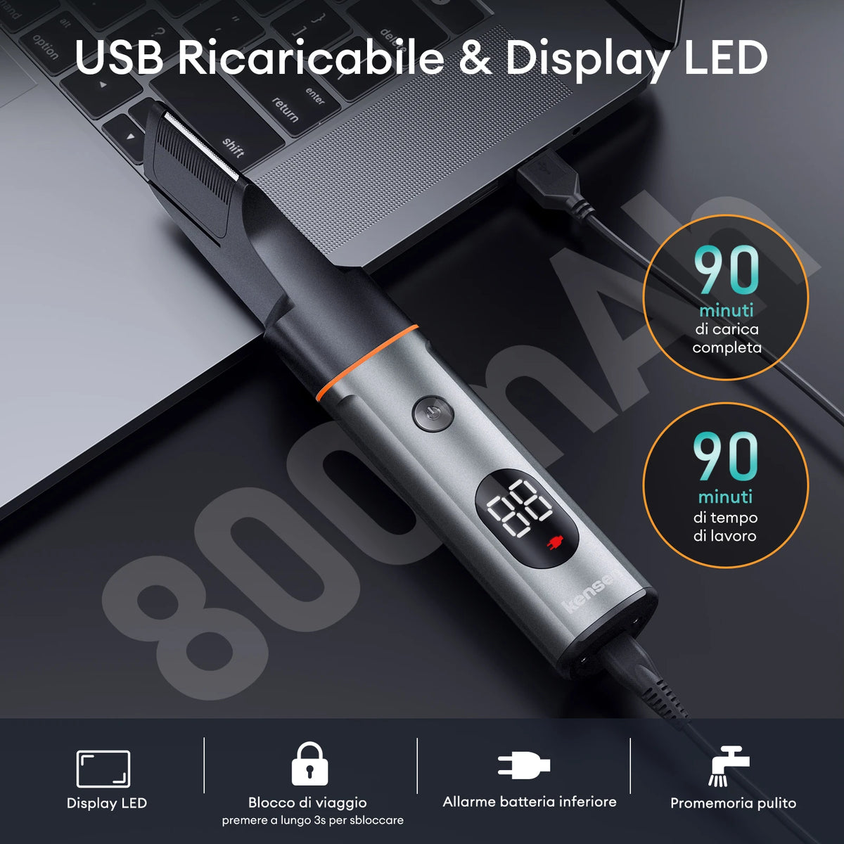 Kensen S16 Body Hair Shaver Kit with hair crimpers and grooming attachments, designed for smooth body hair removal and styling.