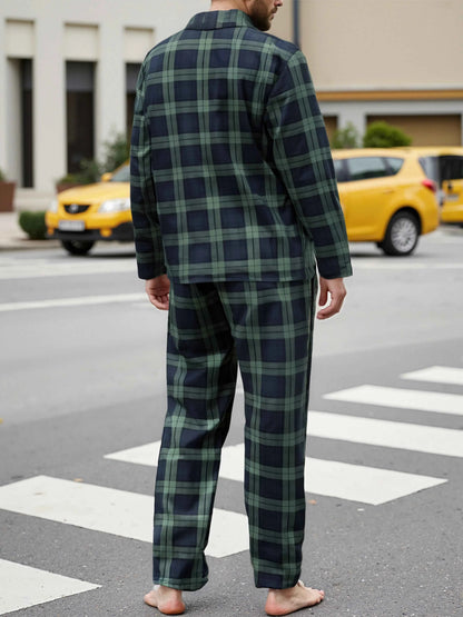 Men's Plaid Pajama Sets – Comfortable Lounge Sleepwear for Ultimate Relaxation