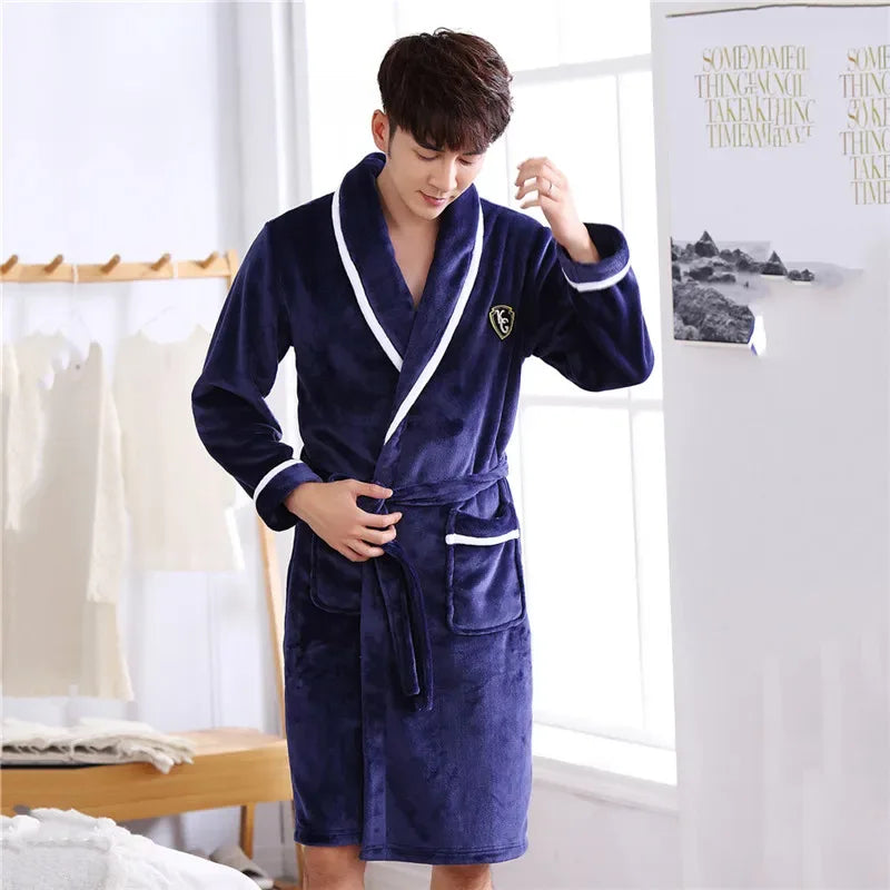 Plus Size Flannel Men’s Robes - ShopHub