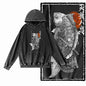 Dragon Strike Acid-Washed Black Graphic Hoodie