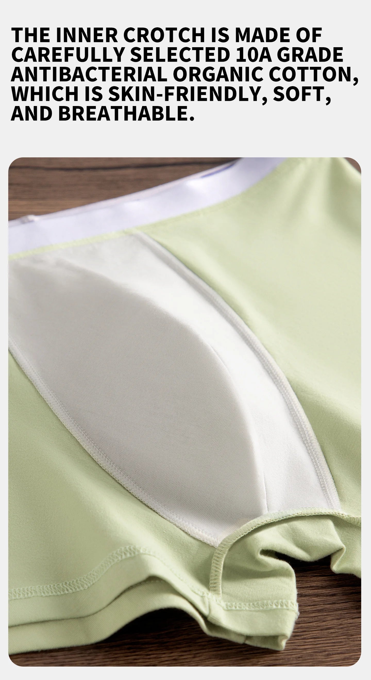 MiiOW Cotton Men's Underwear - 3Pcs Antibacterial Soft Silky Breathable Boxershorts