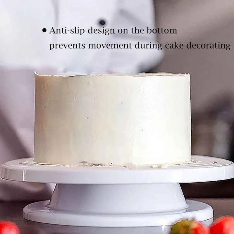 360° Rotating Cake Turntable, Stable Smooth Baking Tool for Decorating Cakes Cupcakes Pastries, Home Party