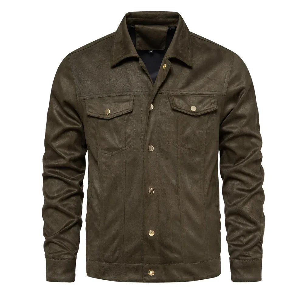 AIOPESON Autumn Winter Suede Leather Jackets - ShopHub