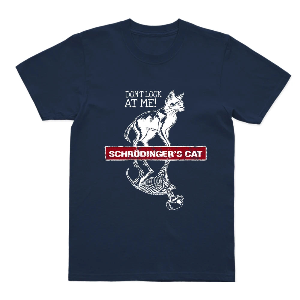 COOLMIND Schrödinger's Cat Graphic Cotton T-Shirt