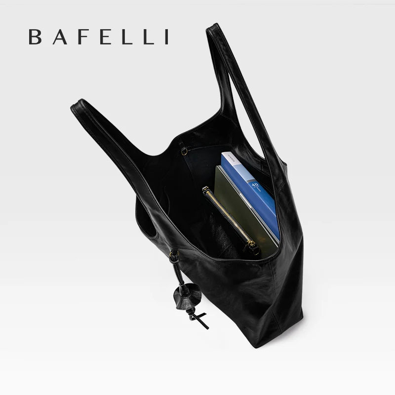 BAFELLI Soft Leather Large Capacity Work Tote Bag