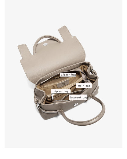 FOXER Retro Luxury Top-handle Bag for Women Genuine Leather Laies Shoulder Bag Female Crossbody Handbag Work Purse 2026 New