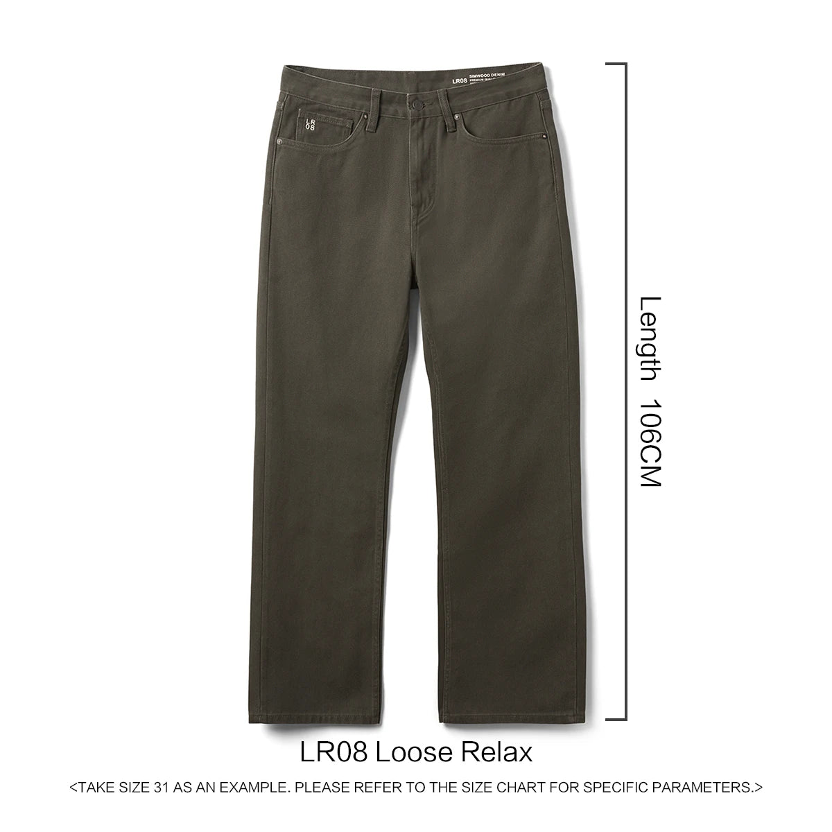 SIMWOOD 2026 Spring New Loose Relax 11.3oz Washed Vintage Jeans Men Plus Size Denim Trousers