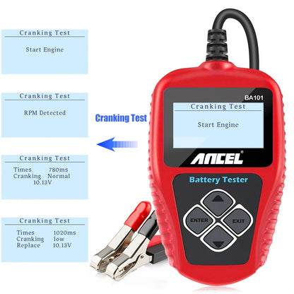 BA101 Car Battery Tester – 12V Load Analyzer (100–2000 CCA) Habicare