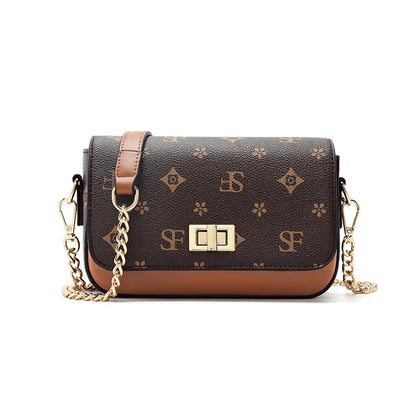 FOXER Vintage Monogram Chain Crossbody Bag