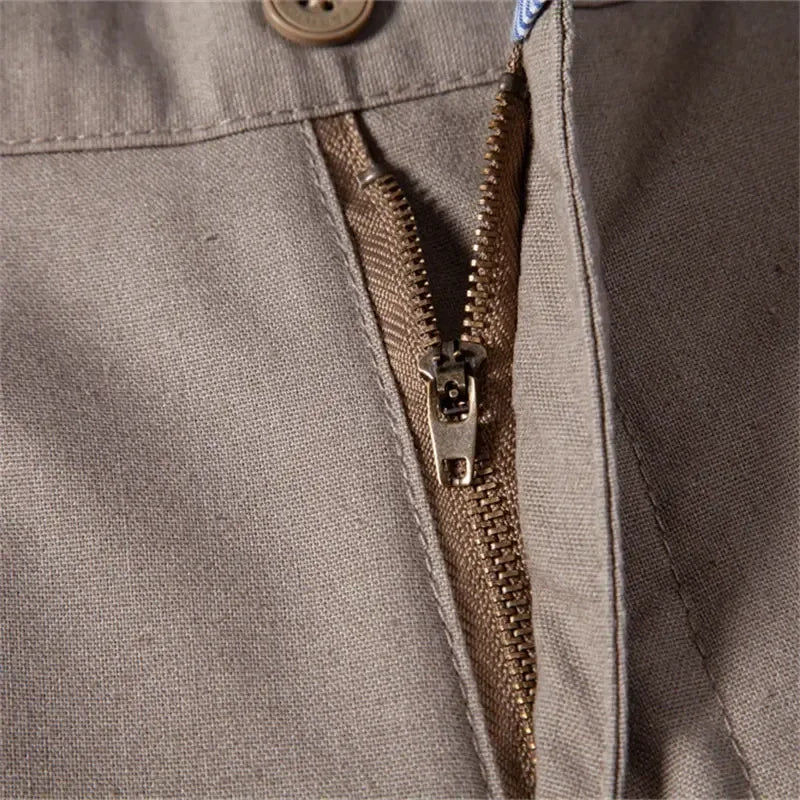 AIOPESON Men's Solid Colour Linen Long Pants - ShopHub