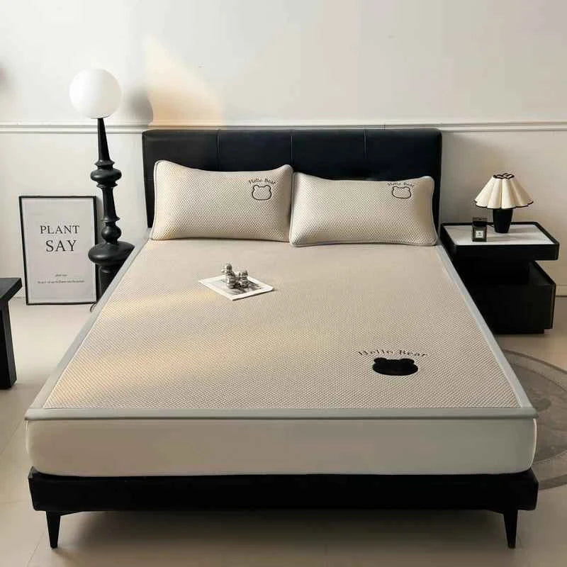 Cooling rattan bed mattress pad set from ShopHub NZ, designed for summer comfort with breathable, premium materials.