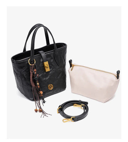 FOXER Vintage Wrinkle Leather Tote Bag