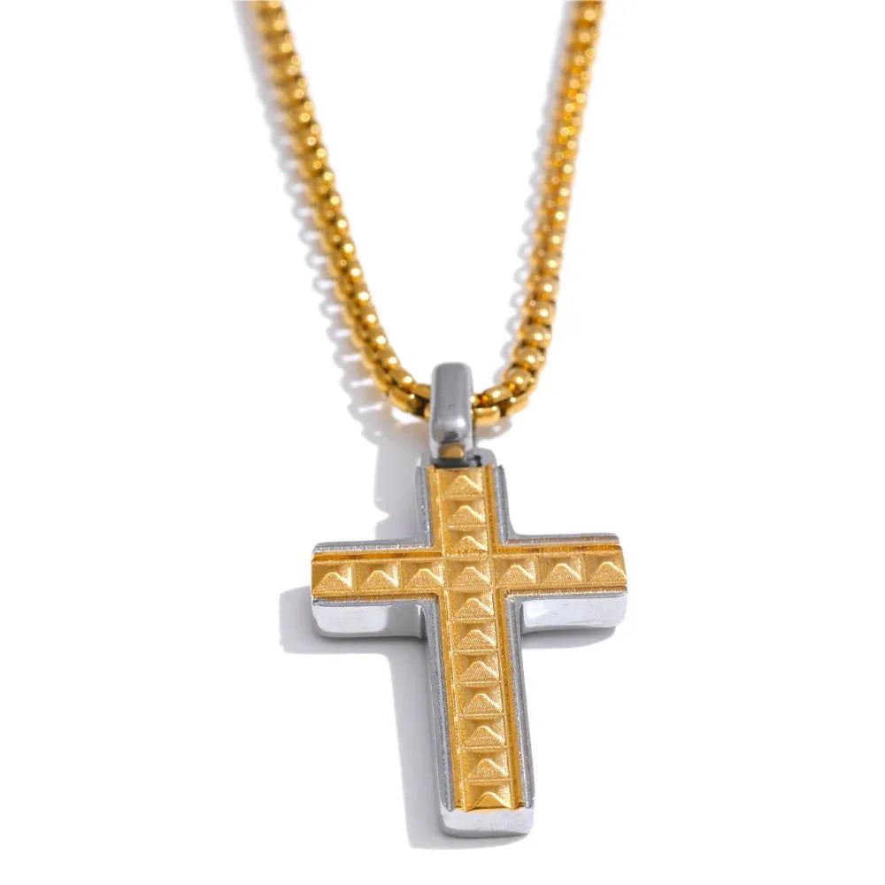 Stainless Steel Creative Cross Pendant Necklace - ShopHub