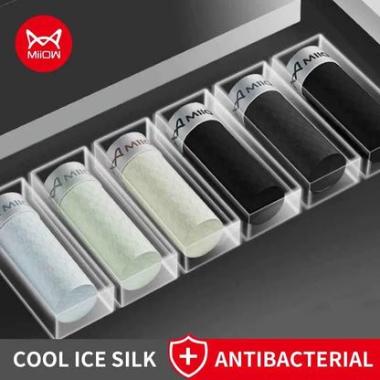 MiiOW 6Pcs Summer Ice Silk Men Underwear 7A Antibacterial Men's Boxershorts Cool Breathable Mesh Mens Underpants Panties Boxers