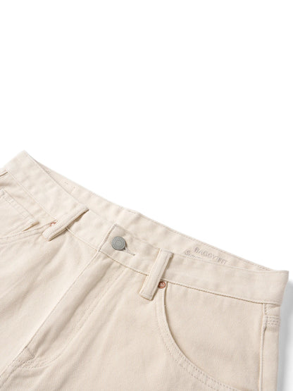 SIMWOOD 2026 Spring New Baggy Fit 11.3oz  Cotton Fabric Jeans Men Plus Size Casual Denim Chinos Pants