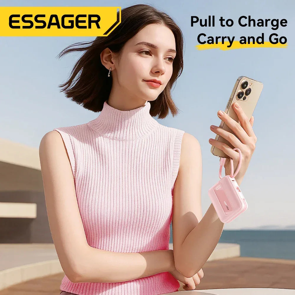 Essager 10000mAh & 20000mAh Type C Cable Power Bank - ShopHub