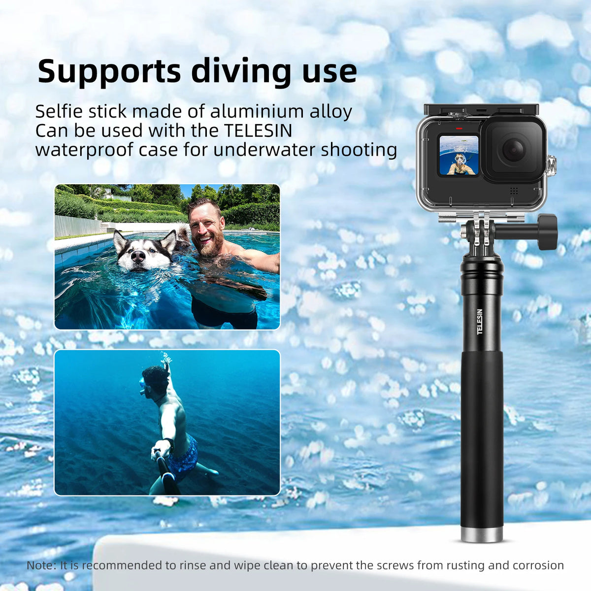 TELESIN 0.9M Aluminum Alloy Selfie Stick – Extend Your Perspective