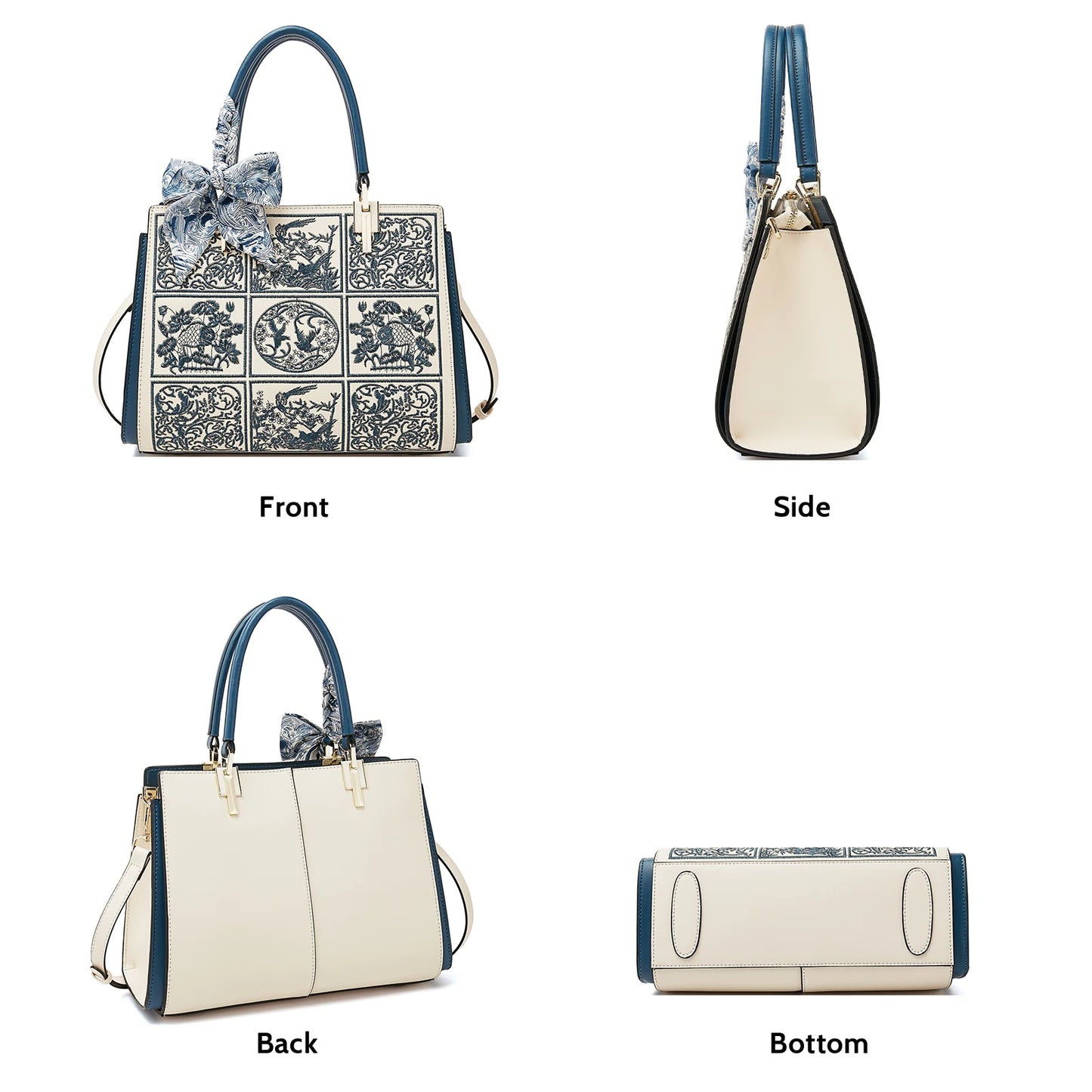 FOXER Split Leather Large Tote Handbag