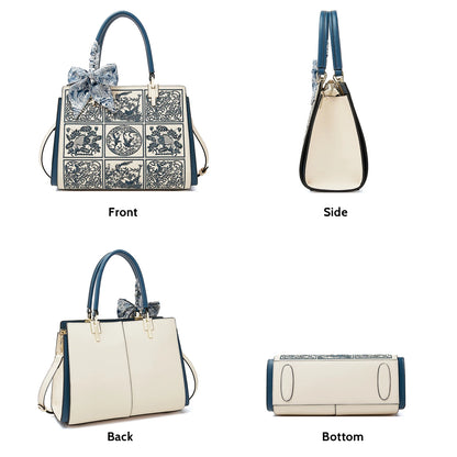 FOXER Split Leather Large Tote Handbag
