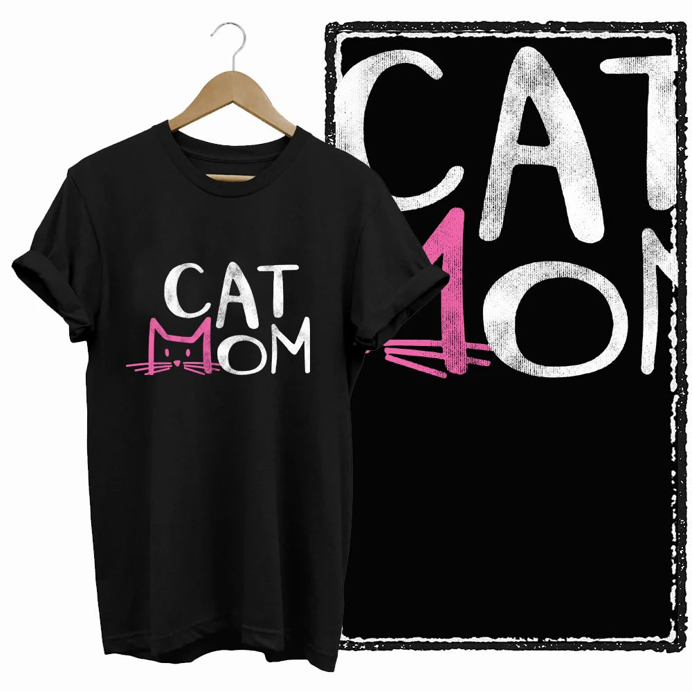 COOLMIND Cat Lover Graphic Cotton T-Shirt | Women's Relaxed Fit