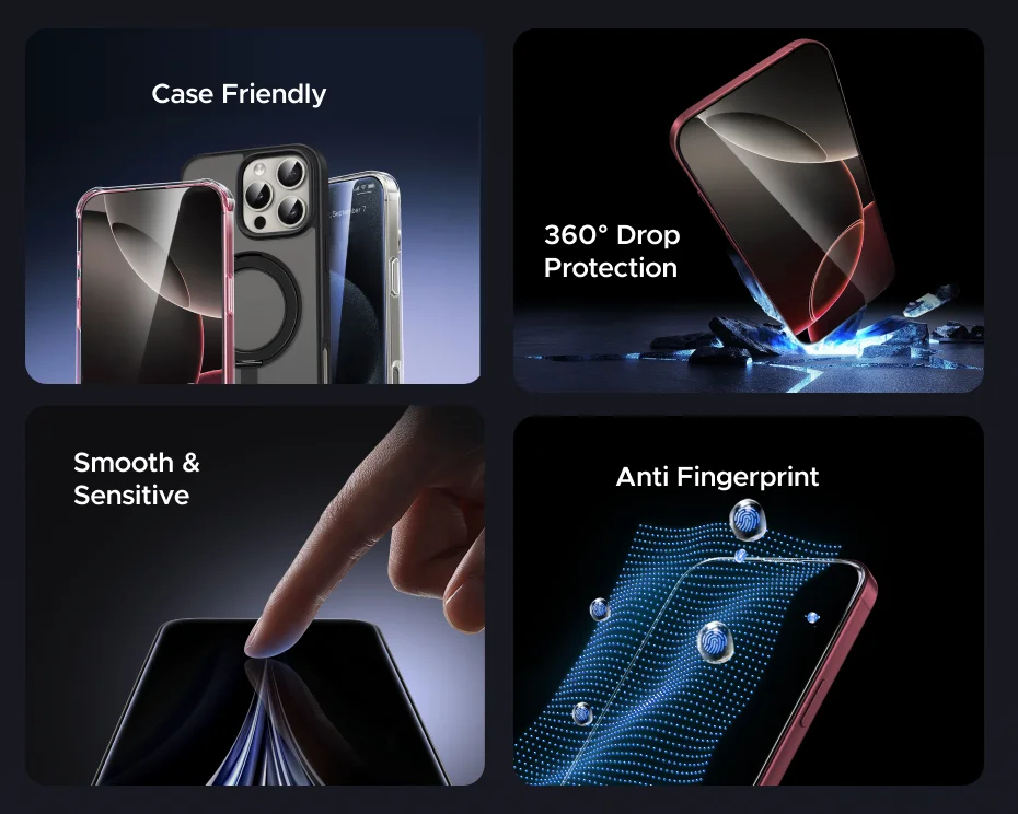 UGREEN Magnetic Case & Glass Screen Protector for iPhone 18 17 16 15 14 Pro Max Case Cover for iPhone 18Pro Macsafe Cases Bundle