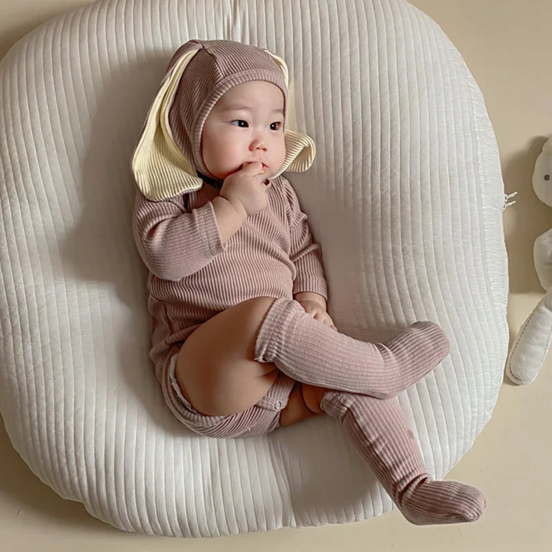 Kids Tales Bunny Belle Cotton-Blend 3-Piece Baby Outfit Set