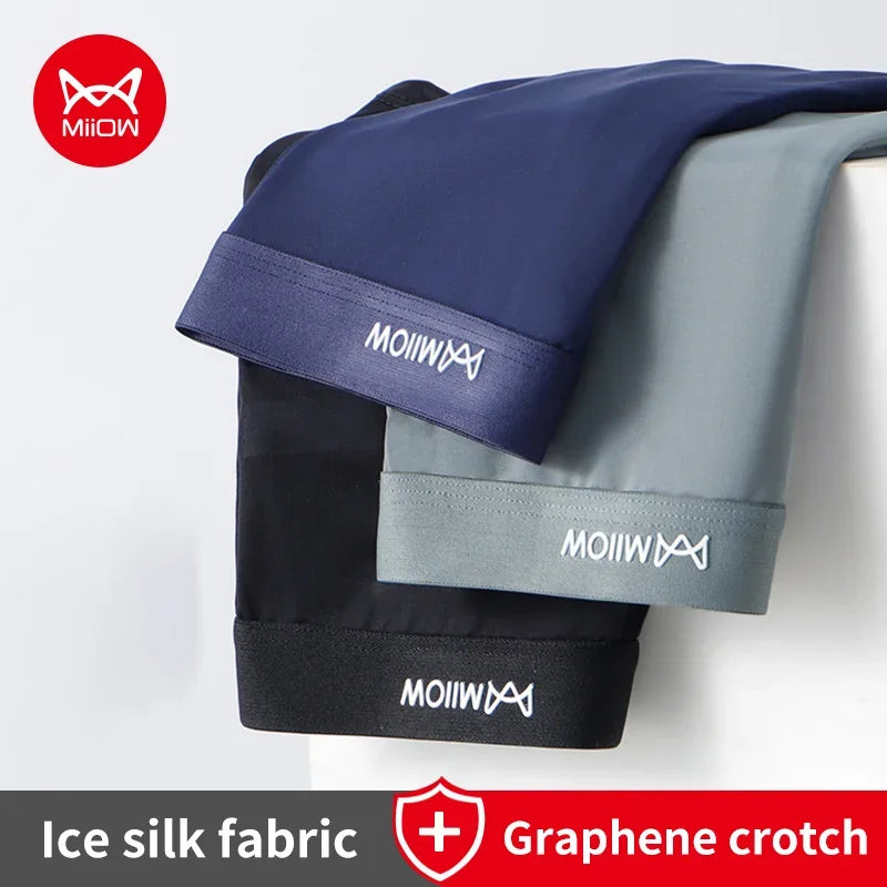 MiiOW 3Pcs Men's Breathable Boxershorts