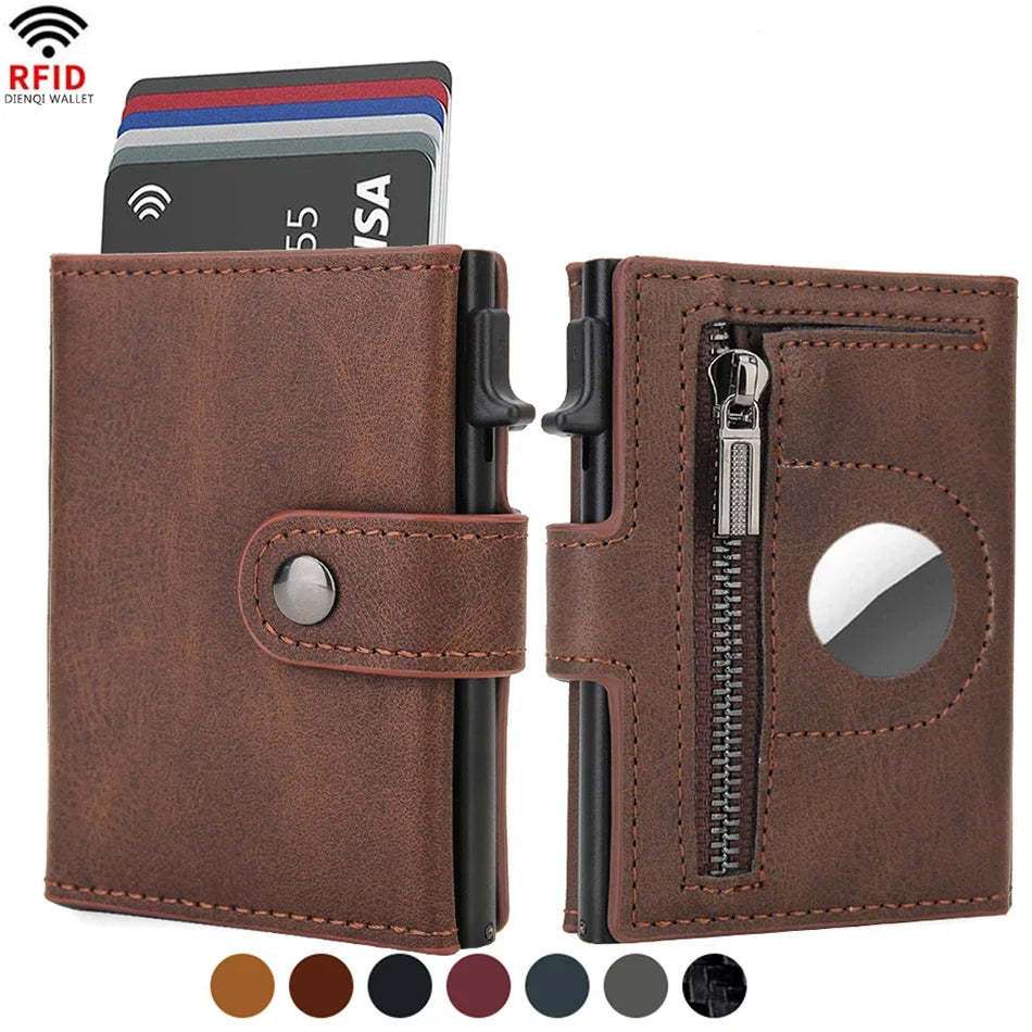 Carbon Fiber Rfid Blocking Mens Credit Card Holder Airtag Wallet