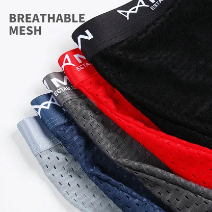 MiiOW Breathable Mesh Men's Underwear - Sexy Ice Silk Boxers