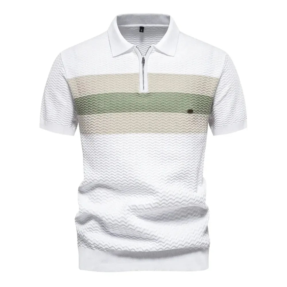 New Summer Ribbed Knit Polo Shirts - ShopHub